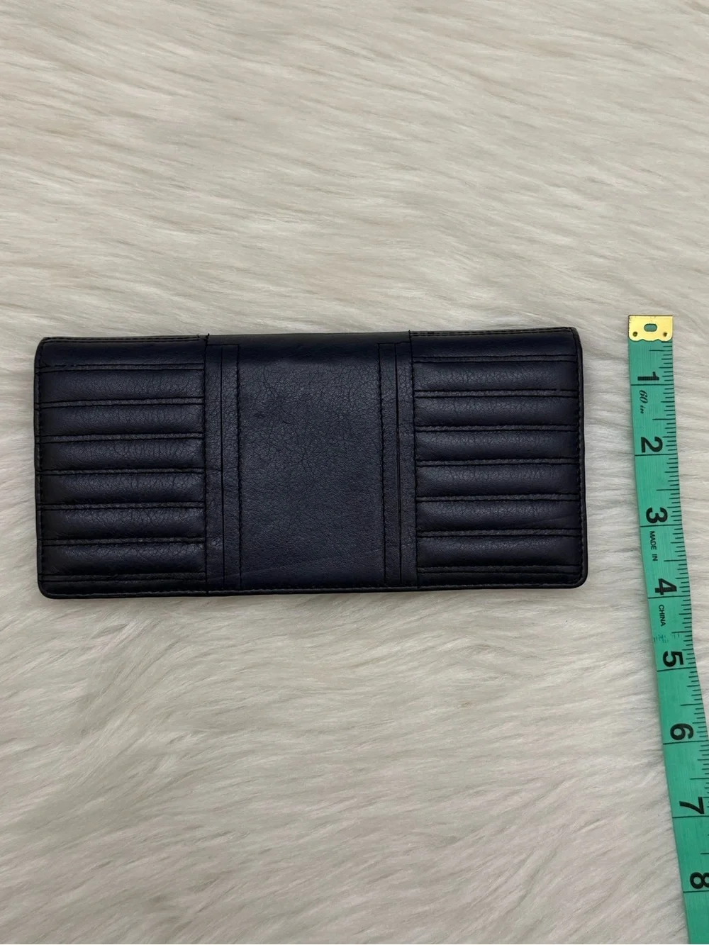 BOTKIER - BLUE ALL LEATHER BIKER QUILTED MOTO LONG SNAP WALLET - Picture 11 of 12